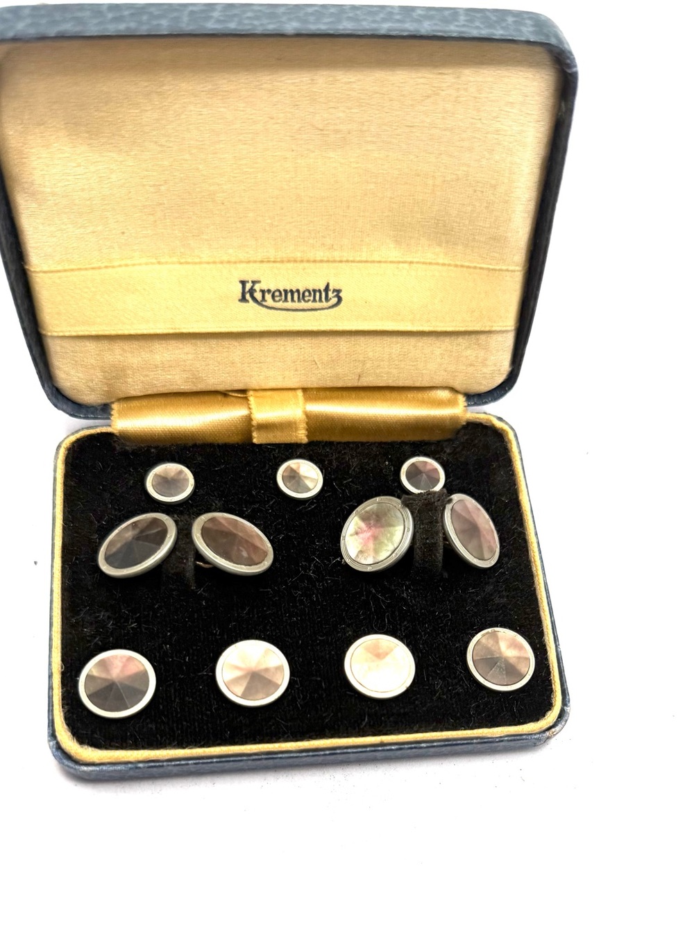 Antique Platinum Clad Gold Filled Cufflinks Studs